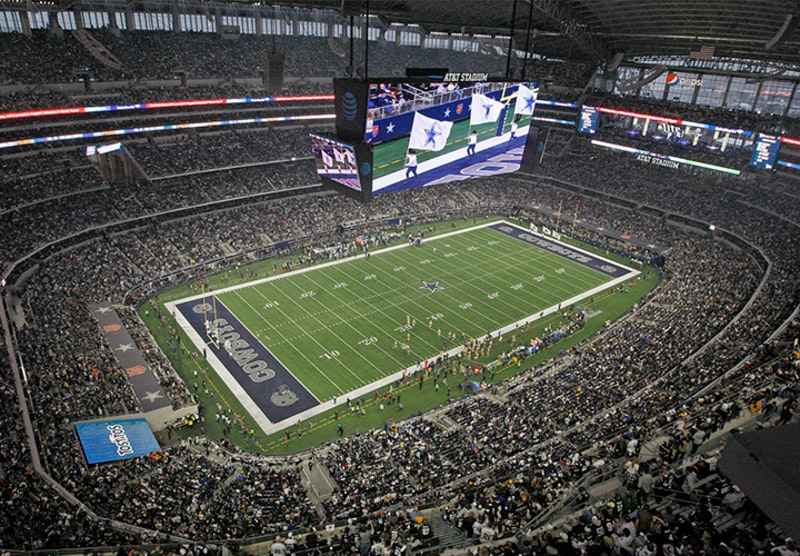 AT&T Stadium (Dallas Cowboys) was Opened in 2009. This stadium features a massive high-definition video board that stretches from one 20-yard line to the other. It’s not just a stadium; it’s a spectacle.