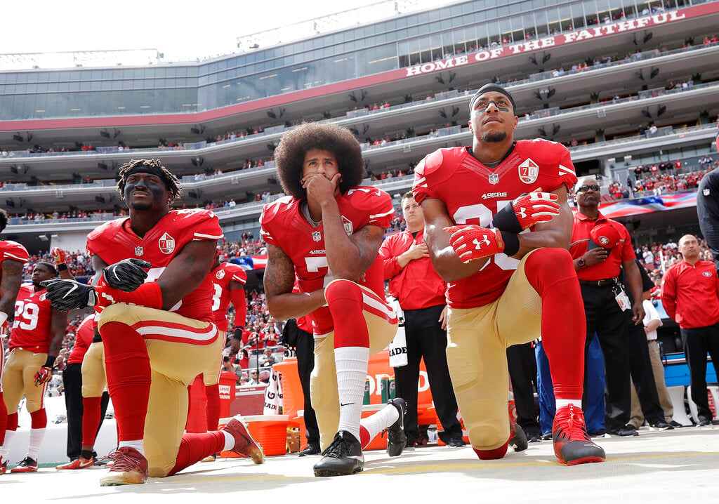 Colin Kaepernick, for example. His decision to kneel during the national anthem sparked a nationwide debate about racial inequality.